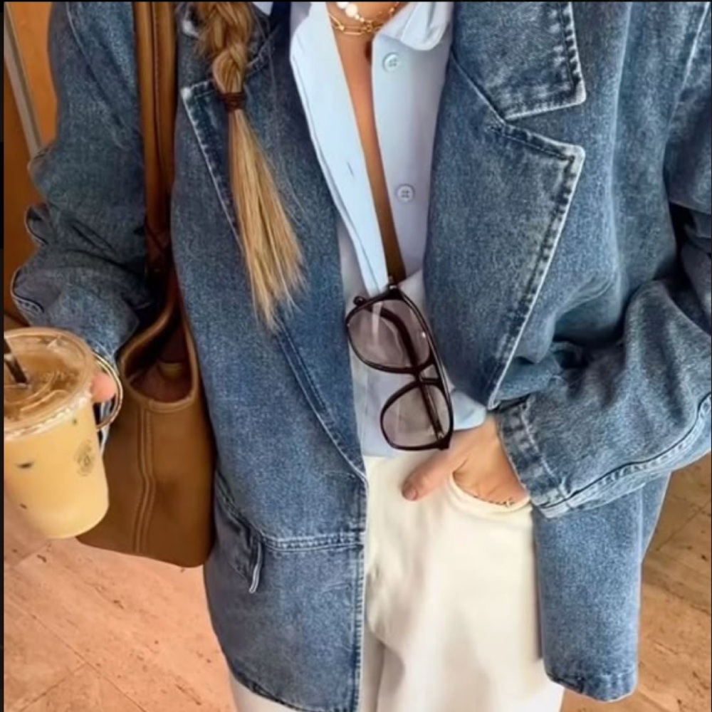 Vintage Eddie Bauer Denim Blazer Jacket